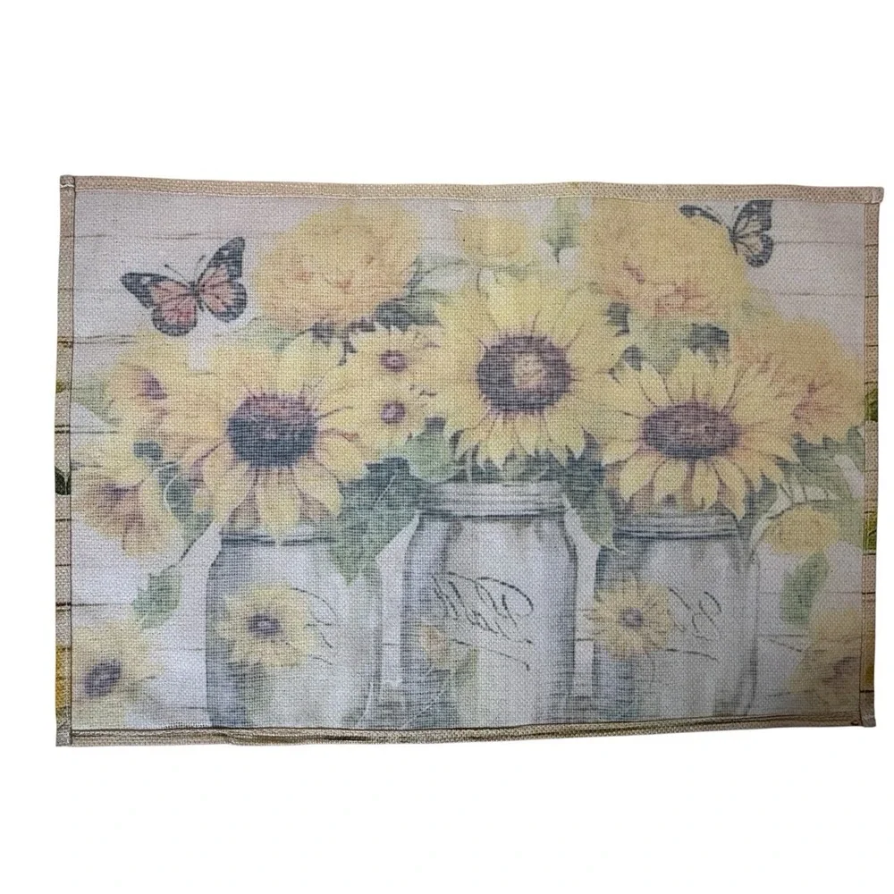 Sunflower Summer Rustic Farmhouse Placemats Set of 4